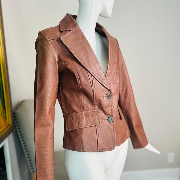 Express Vintage Leather Blazer - Picture 3 of 13